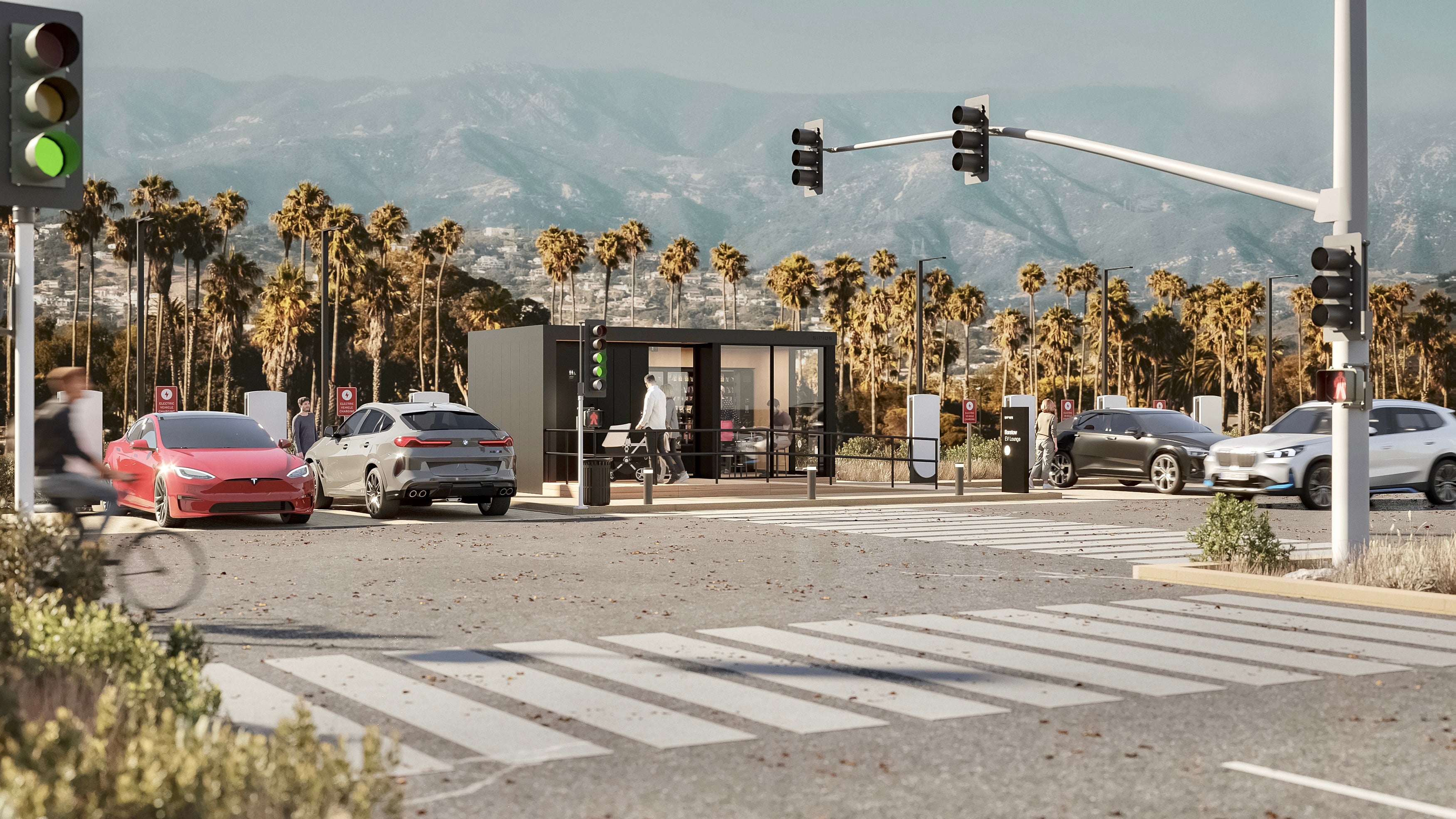 EV charging infrastructure amenities lounge space