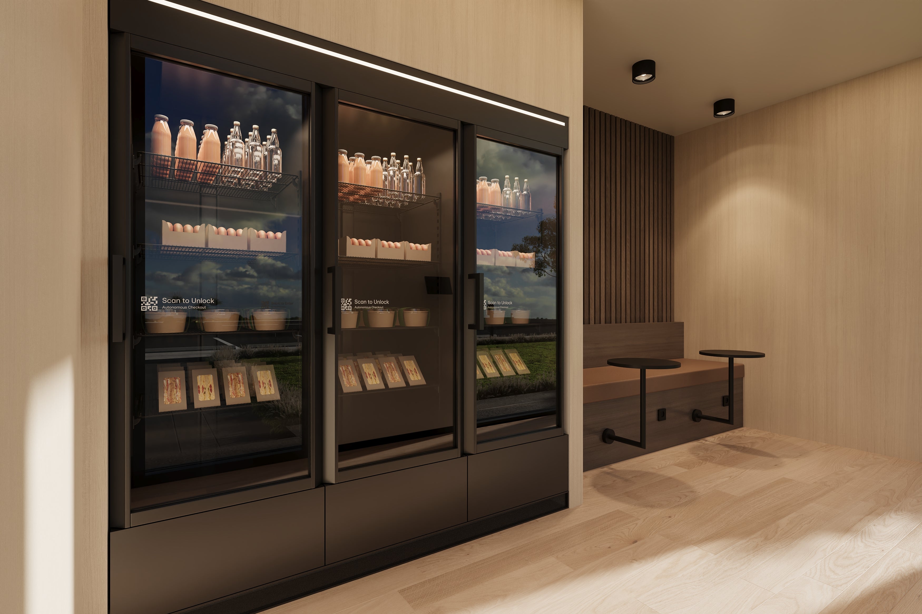 Sirius Buildings Electric Vehicle Charging Station Lounge Vending Machine Amenities