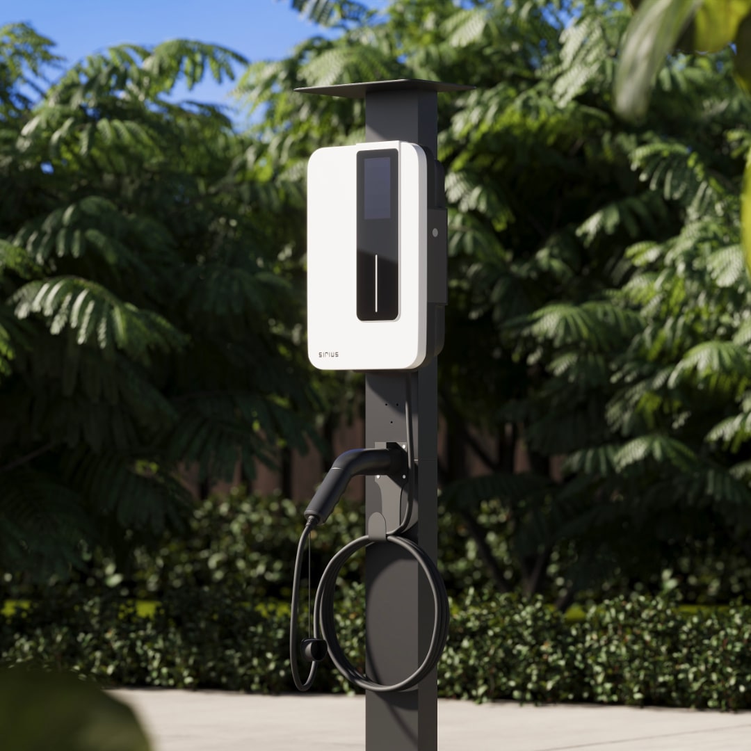 Sirius Buildings Electric Vehicle EV Wall Charger Pedestal Stand