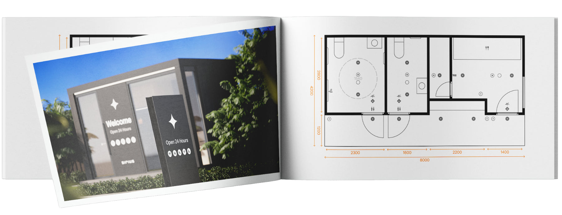 Sirius Buildings Modular Technical Specs-Brochure Commercial Turnkey Structures Deployment Amenities Restroom Bathroom Toilet Blocks Shelter Space