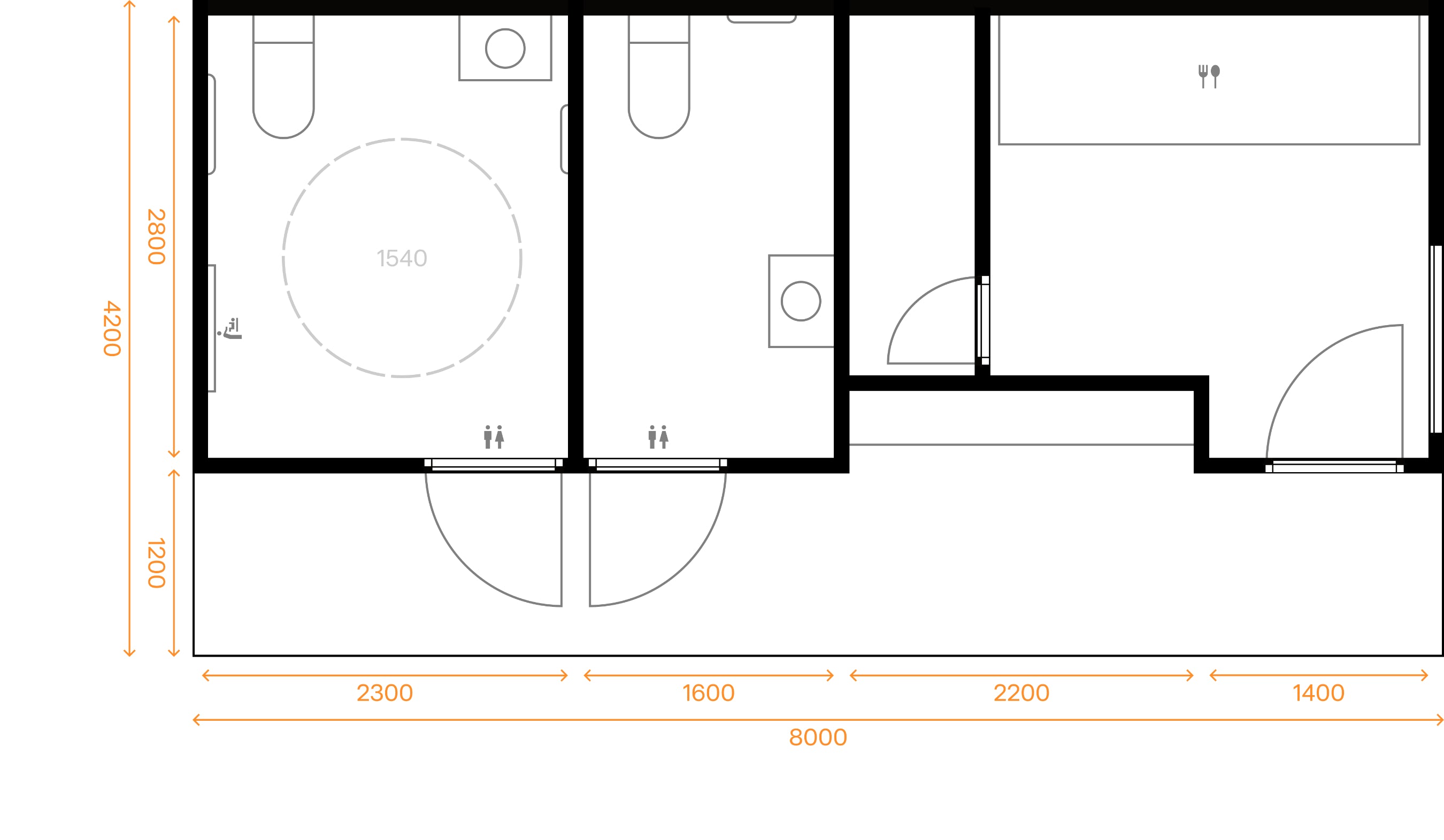 Sirius Buildings Modular Restroom  Amenity Bathroom Lounge Floor Plan
