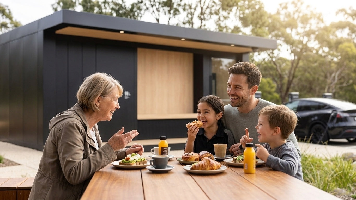 Sirius Modular EV Charging Lounge Restroom Vending Amenities Station